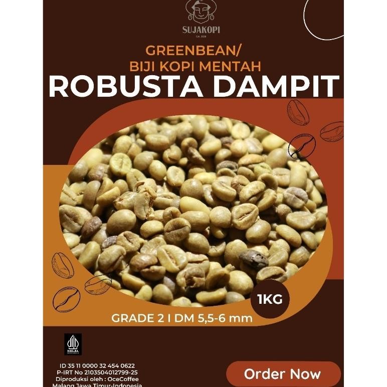 Biji kopi mentah 1kg robusta dampit greenbean sujakopi grade asalan terlaris gratis kopi sachet suja