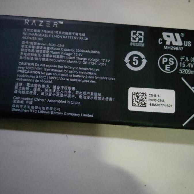 Baterai Rc30-0248 Razer Blade 15 2018 Rtx 2070 Max-Q Rz09-0238 6E91 New Stok