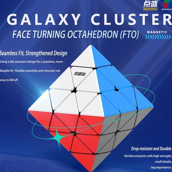 RUBIK DIANSHENG GALAXY FTO MAGNETIK FACE TURNING OCTAHEDRON MAGNETIC STICKERLESS 2904T