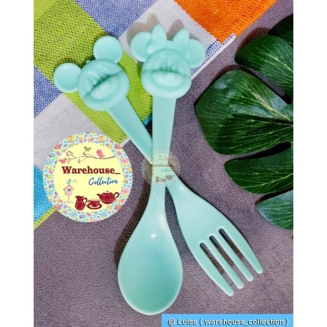 Sendok + Garpu Makan Plastik Bayi Mickey / Sendok Makan Mickey / Sendo