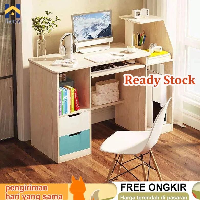 

IH MEJA KANTOR SERBAGUNA MEJA TULIS DENGAN LACI MEJA KERJA MINIMALIS MEJA KOMPUTER MULTIFUNGSI MEJA KAYU 140CM
