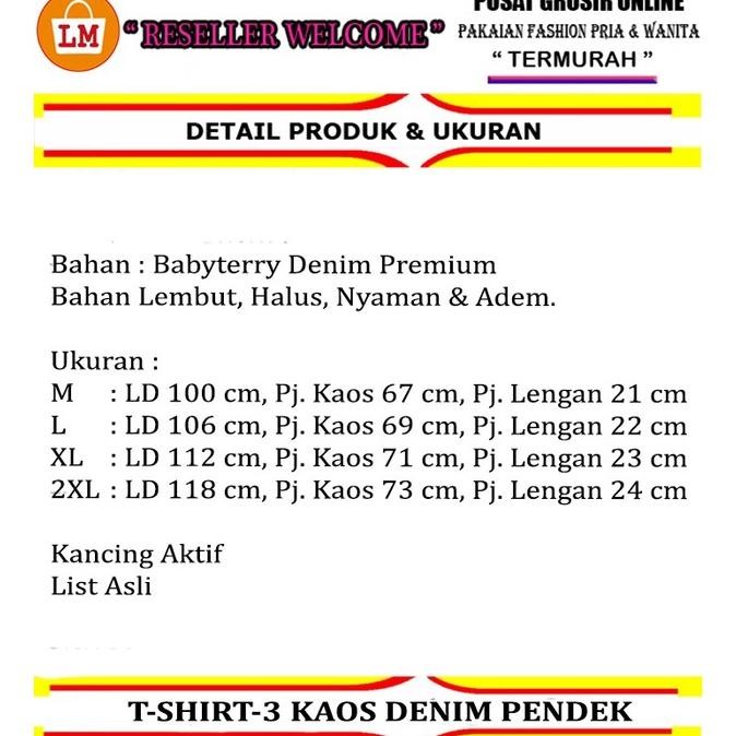 tru-63 sr-32 LM 32043 T-Shirt-3 Kaos Pria Polo Kerah DENIM Lengan Pendek Polos Bahan Babyterry Adem 