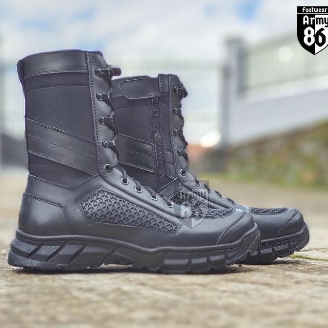 ARMY86 Sepatu PDL TNI POLRI SATPAM MODEL RAIDERS Boots pria outdoors Karet