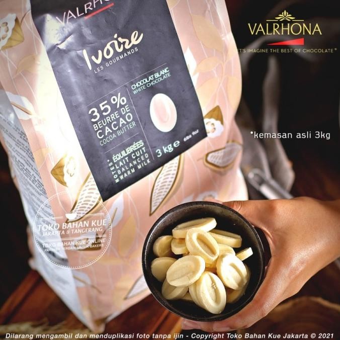 

Valrhona IVOIRE 35% 250gr White Chocolate Couverture Cokelat Putih liquid