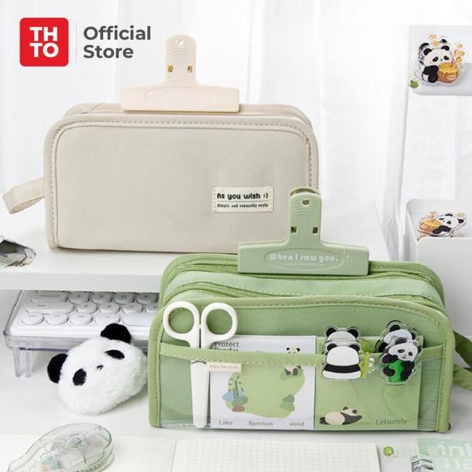 

THTO Tas Tempat Pensil Case Pouch Anak Sekolah Transparan Kapasitas Besar Stationery A078 liquid