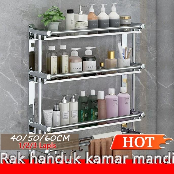 Rak Sabun Kamar Mandi Stainless Rak Dinding WC tempel Gantung