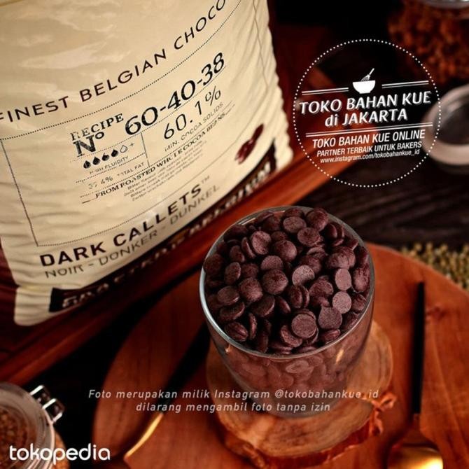 

Callebaut 60% 1kg Dark Chocolate Couverture Coklat Baking Cokelat 6040 liquid