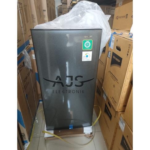 Kulkas 1 Pintu Sharp 182 N Hs Rak Kaca Tinggi 120Cm 166 Liter Hitam