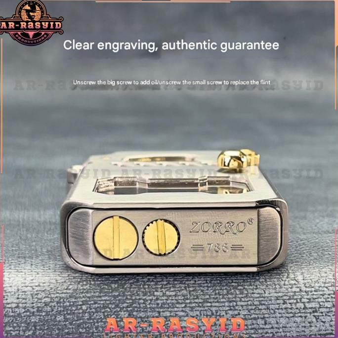 Korek Api Minyak Cyber Mecha Transparent Oil Zorro Lighter Z-786