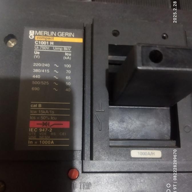Mccb Merlin Gerlin C1001H C1001H 3P 1000A Original New Stok