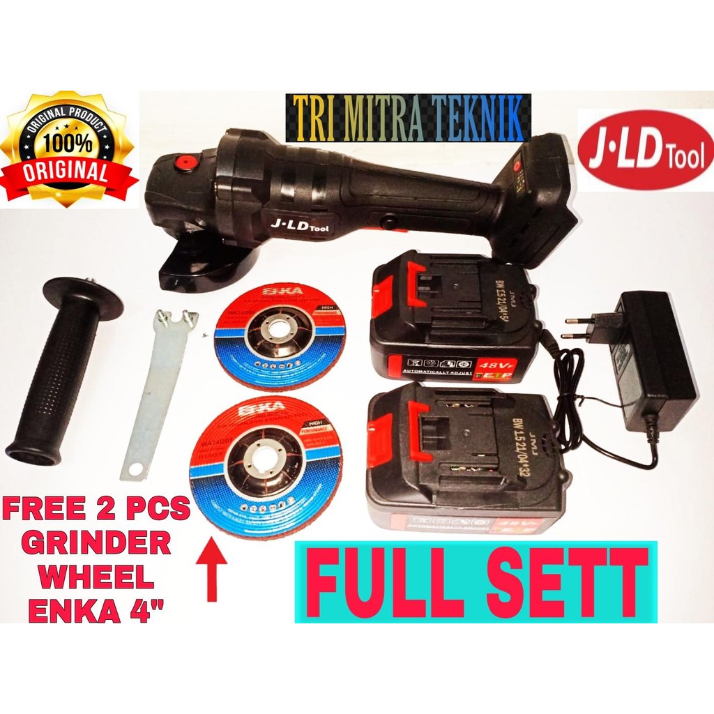 HARGA PROMO ORIGINAL JLD MESIN GERINDA TANGAN Mesin Gerinda Baterai 48V 2 BATERAI -Cordless Brushles