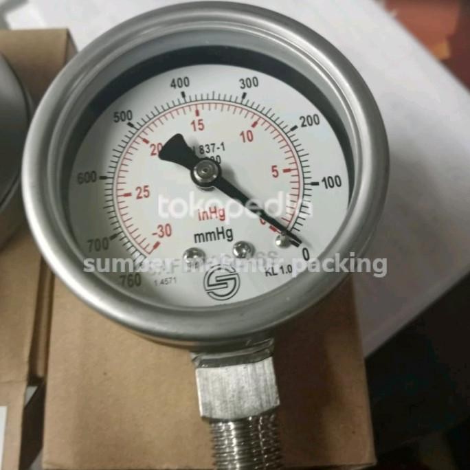 pressure gauge vacum schuh -760 Mmhg 2.5 inch drat 1/4" full ss