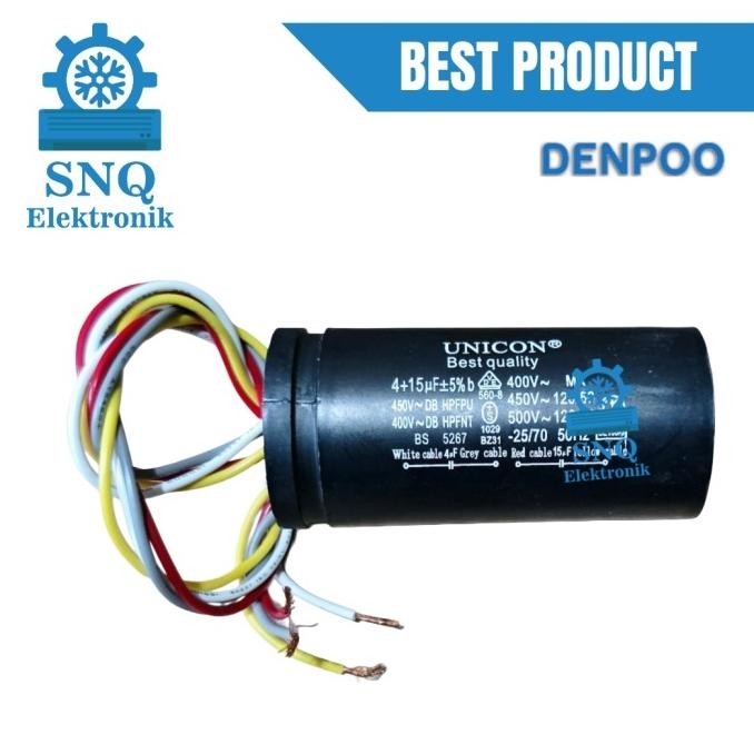 Promo Kapasitor mesin cuci denpoo dua tabung - Capasitor mesin cuci 2 tabung denpoo kabel 4 COD