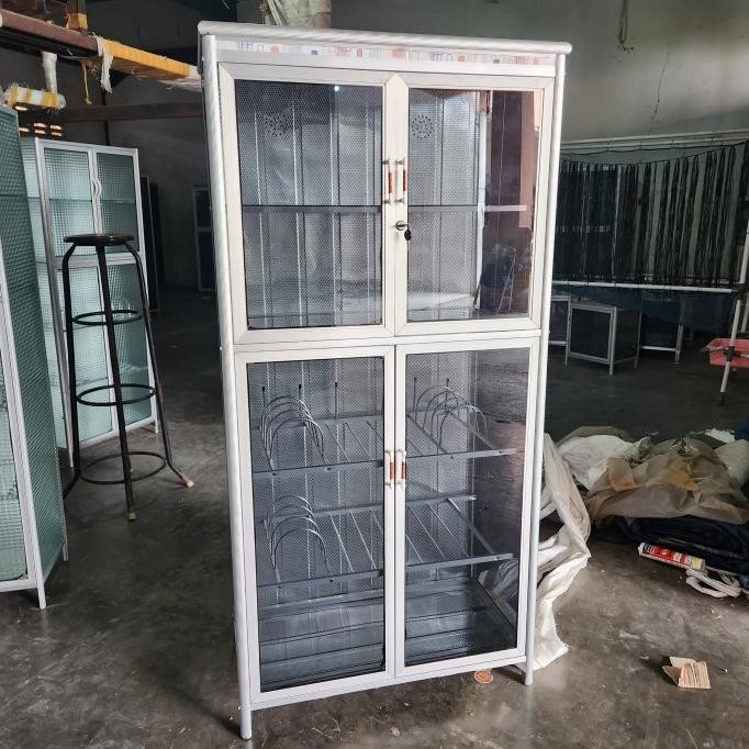 BEBAS ONGKIR - Lemari Piring 2 Pintu Jumbo Alumunium Fullbox