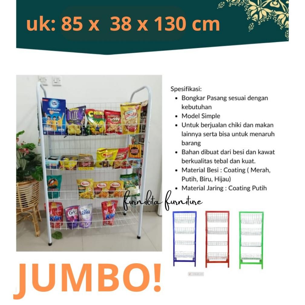 JUMBO - RAK CHIKI CIKI KAWAT BESI UKURAN BESAR RAK JUALAN