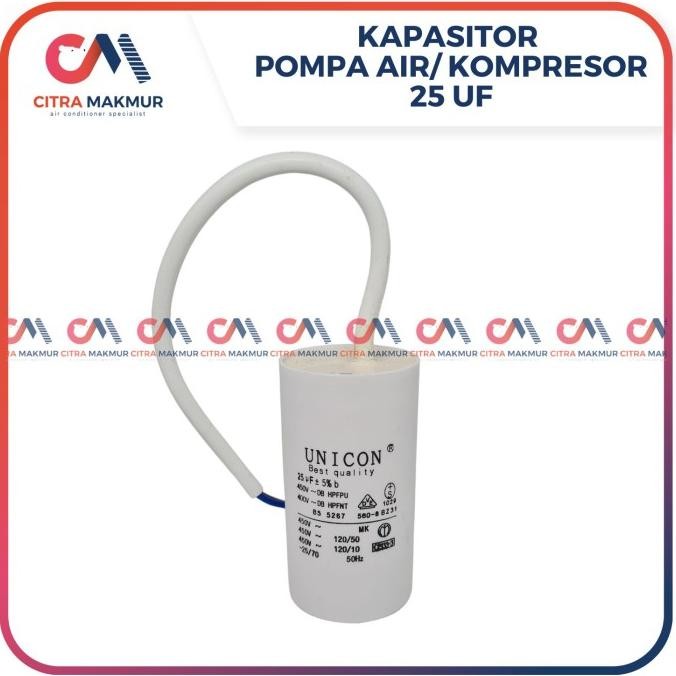 Promo Kapasitor 25 uf Unicon Pompa Air Mesin Sanyo Kompresor Lakoni COD
