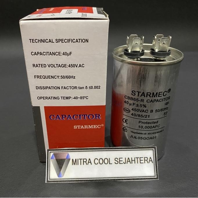 Promo KAPASITOR AC 40 MIKRO CAPASITOR AC 40UF CAPASITOR 40 UF (Starmec) COD