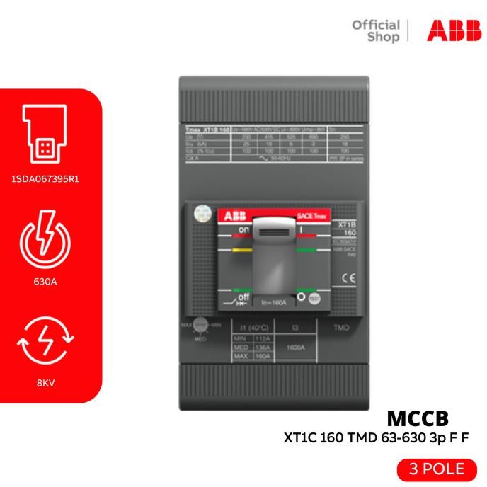 Abb Mccb 3P 25Ka 63A Xt1C 160 Tmd 63-630 3P F F New Stok