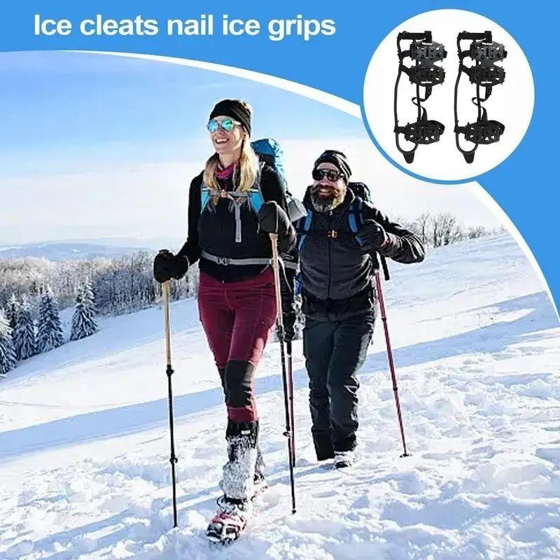 1Pair Alas Sepatu Paku Anti Slip Alas Sepatu Anti Slip Salju 24 Gigi Sepatu Salju Anti Slip Alas Sep