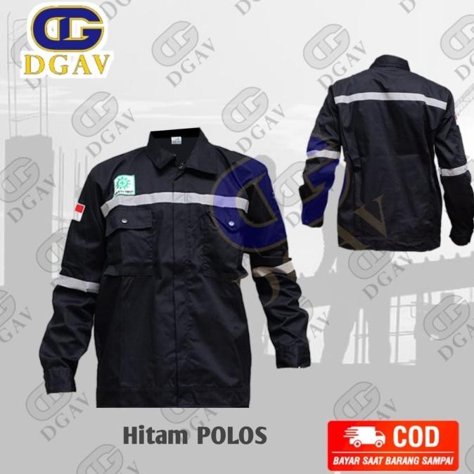 Seragam kerja atasan, wearpack safety atasan lengan panjang hitam