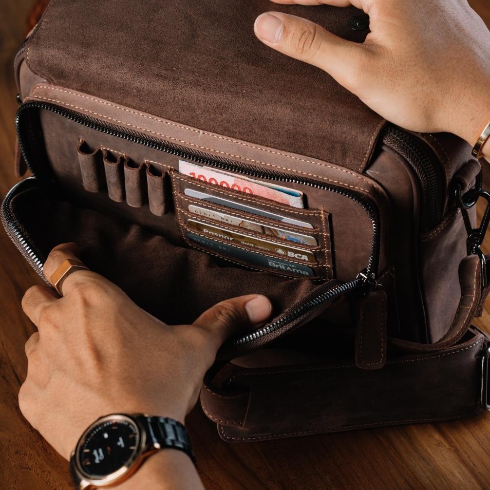 Tas Selempang Pria Tas Kerja Kuliah Reven Bima Tas Kulit Pria Asli