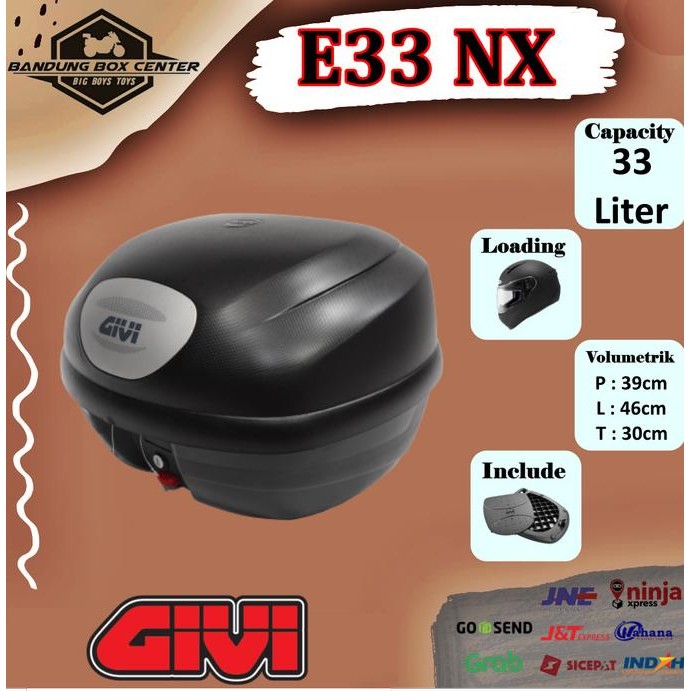 Paket Box Motor Givi E33 NX + Bracket Kucay Givi E 33 + Breket Kucay