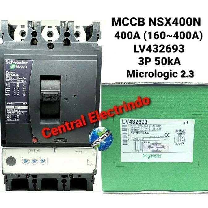 MCCB NSX400N 3P 400A Schneider.
