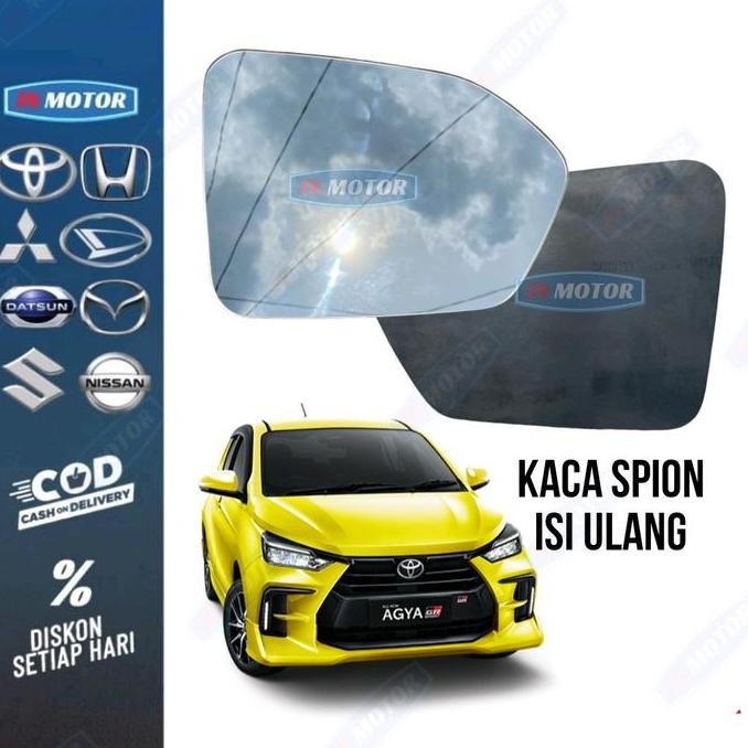 KACA SPION AGYA AYLA 2023 ( KACA ISI ULANG ) REFILL KACA SPION CERMIN SPION MOBIL AGYA AYLA TERBARU 