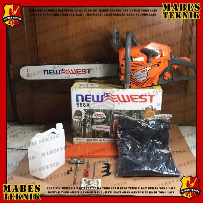CHAINSAW NEW WEST NW 588x / NW588x - BAR 20"- MESIN POTONG KAYU+RANTAI murah