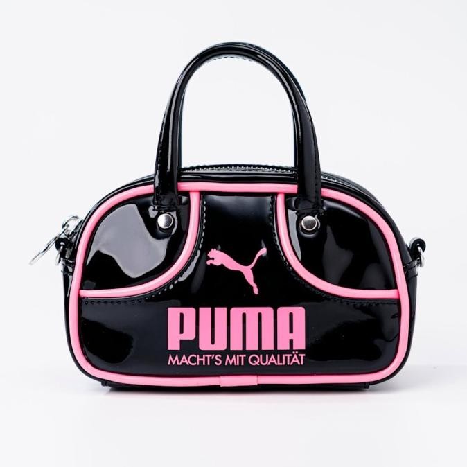 TAS PUMA 1976 MICRO GRIP BAG BLACK PINK WOMENS EXCLUSIVE 2904T