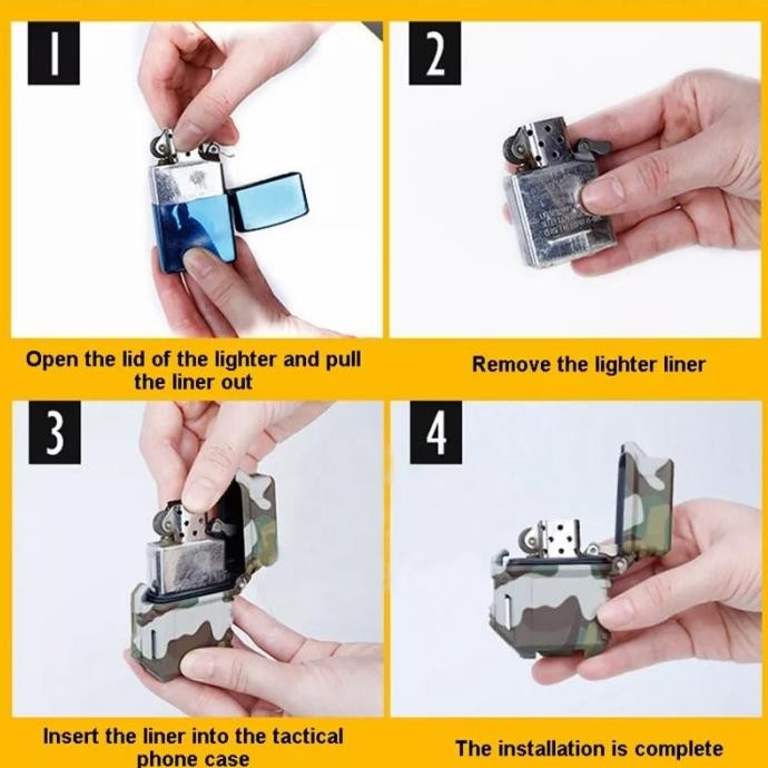 Tactical Zippo Combat Lighter Case Korek Api Zippo Original Anti Air