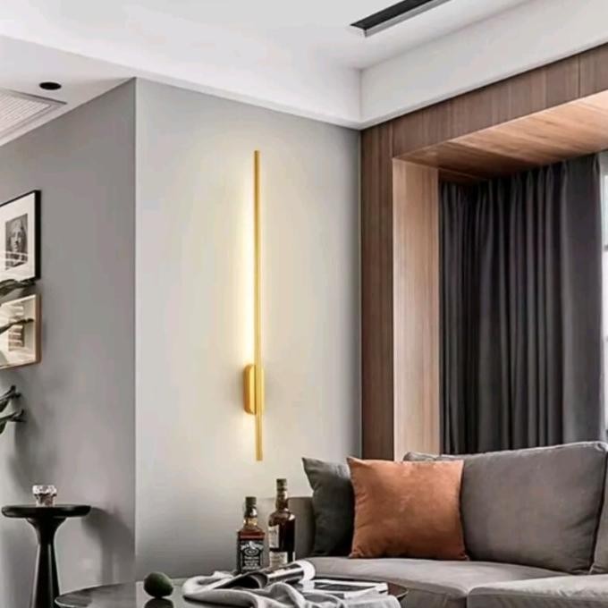 Lampu dinding minimalis led strip hias kamar tidur