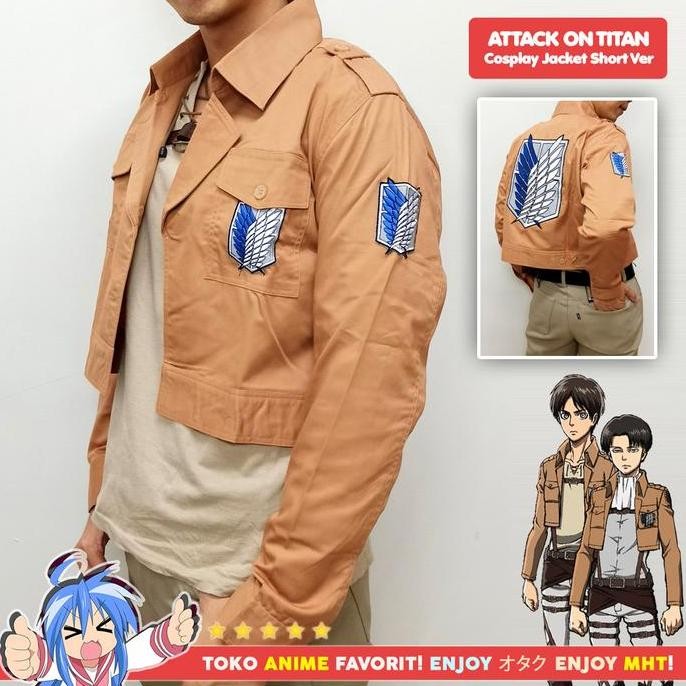 Jaket Anime Aot Attack On Titan Shingeki No Kyojin Scouting Legion Survey Corps Short Crop Jacket Co