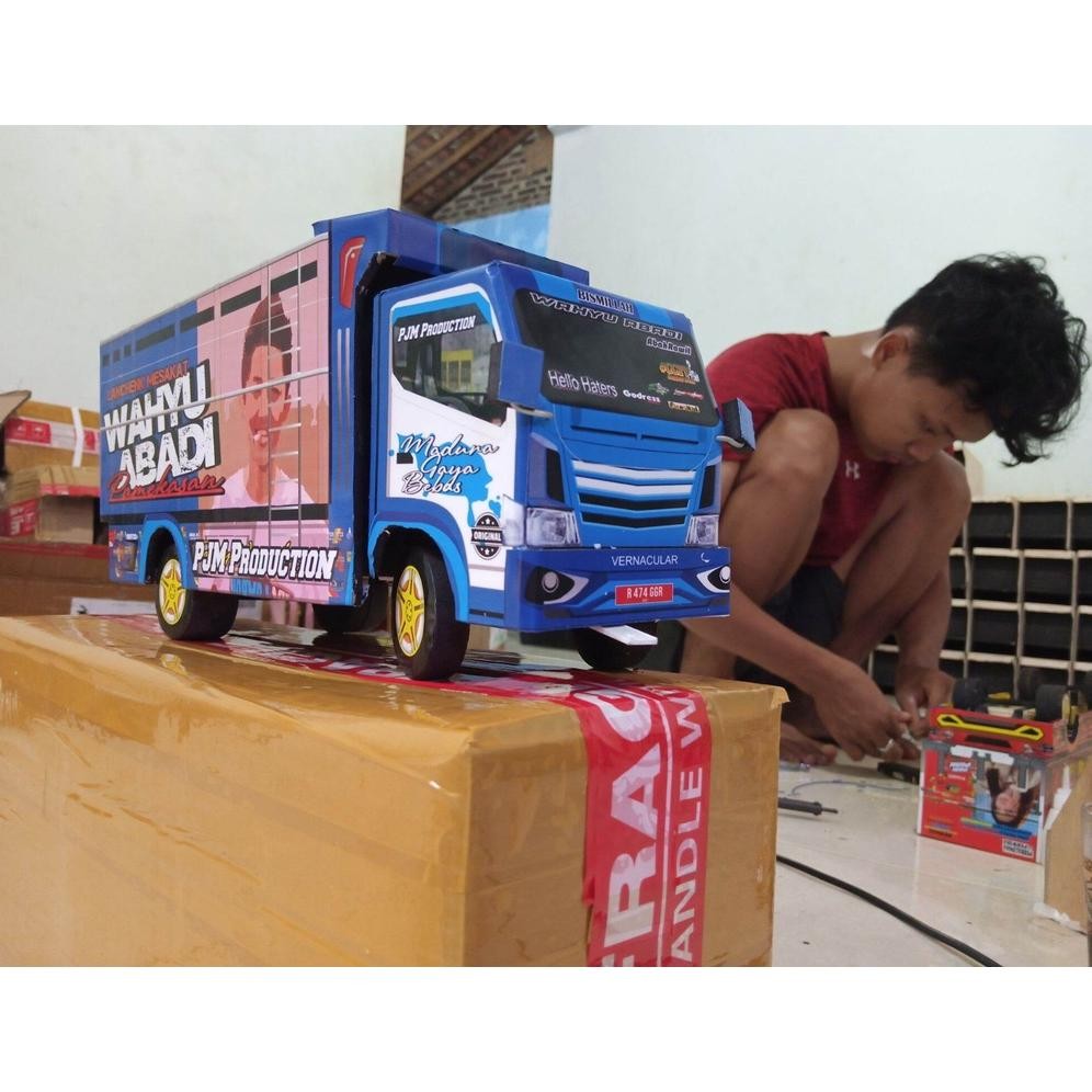 COD TRUK OLENG MINIATUR TRUK OLENG WARNA BIRU WAHYU ABADI