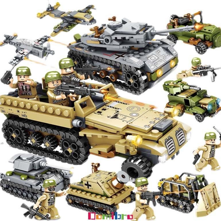 1000Pcs Mainan Brick Tank WW2 Pesawat Mainan Anak Laki Laki