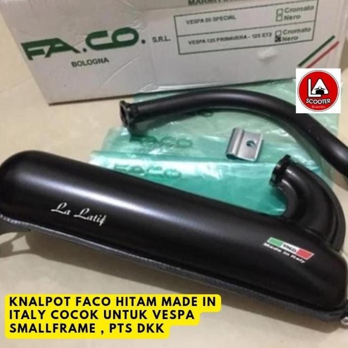 Knalpot Faco (Hitam) utk vespa Smallframe Pts dkk