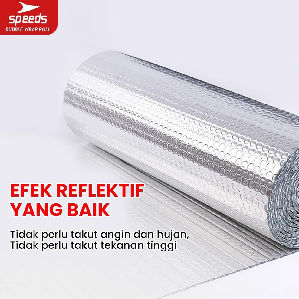 

SPEEDS Bubble Wrap Aluminum Foil Roll Insulasi Atap Peredam Panas Dingin Tebal Gelembung Anti Pecah