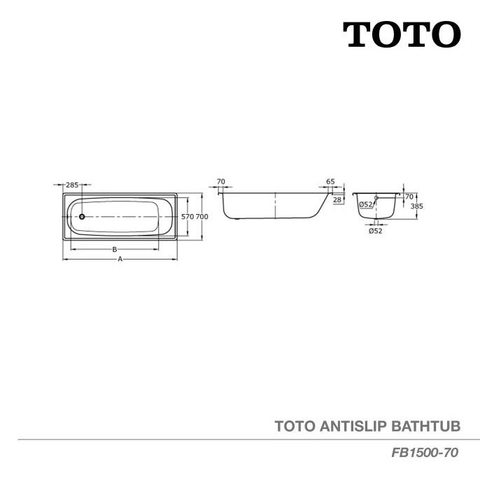 Promo Toto Bathub Fb1500-70 | Bak Mandi - Bathub