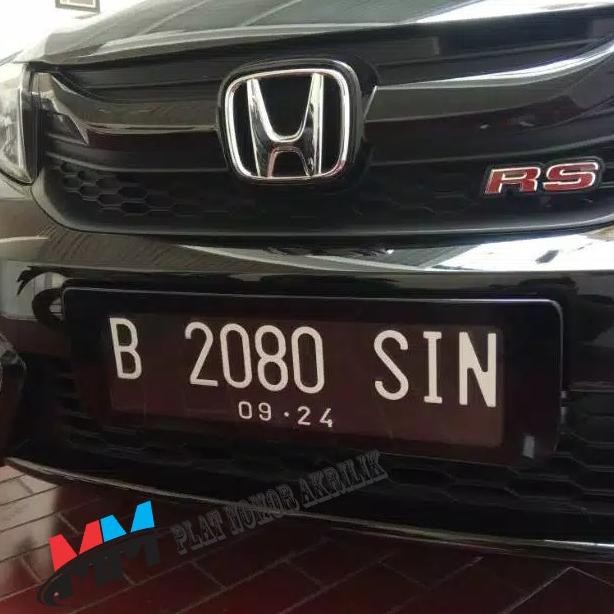 Cover Plat Nomor Mobil Akrilik cembung Acrylic Custom tatakan Dudukan Plat Nomer Tanpa Lampu HONDA B