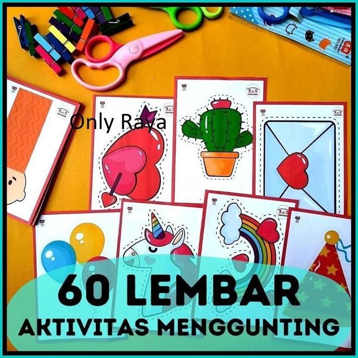 WORKSHEET AKTIVITAS MENGGUNTING MAINAN MOTORIK HALUS ANAK MAINAN EDUKASI ANAK 1 2 3 4 5 TAHUN TK PAU
