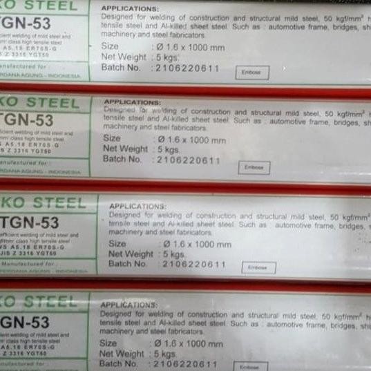 Kawat Las Nikko Steel Tgn 53 Gtaw | Er70S-G | Tig Besi | Pack 5 Kg - Asli