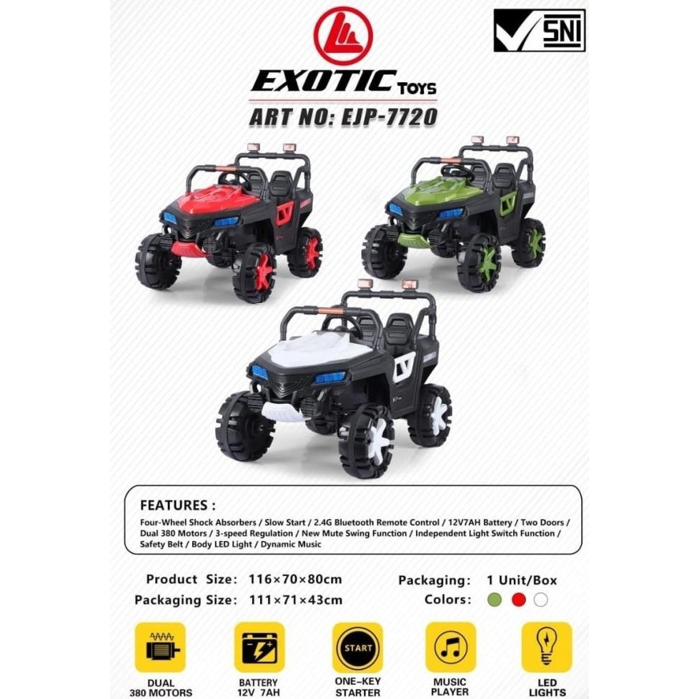 Sale Mainan Mobil Aki Jeep Off Road Exotic Ejp 7720 Ejp-7720 Ejp 7720
