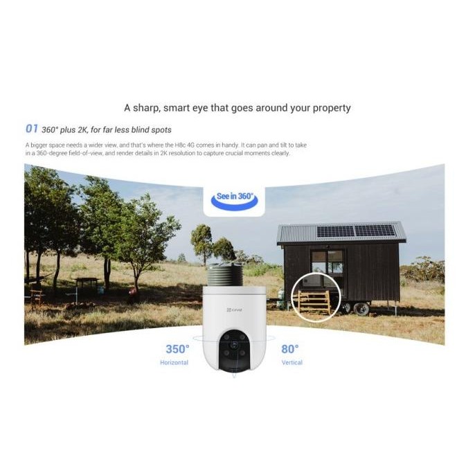 EZVIZ H8C 4G 2K Smart Home Wifi IP Camera 4G CCTV SIM CARD 4G LTE COLOR NIGHT VISION IP CAMERA 360 A