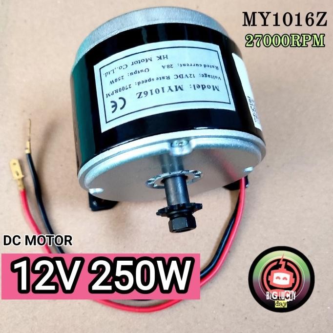 Dinamo 12V 250W Dc Motor Brushed My1016Z 12Volt Mesin Skuter Elektrik Co