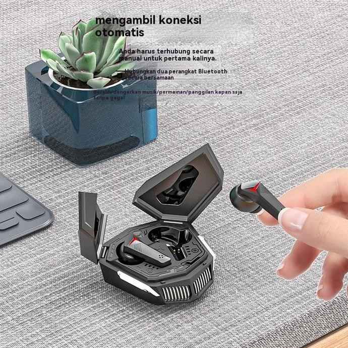 Headset TWS Bluetooth untuk Gaming dan Musik dengan Desain In-Ear Wireless Bluetooth 5.5 dan Bass Te