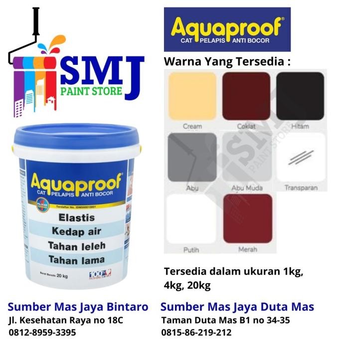 Promo Aquaproof Warna Putih Kemasan 20 Kg - Asli