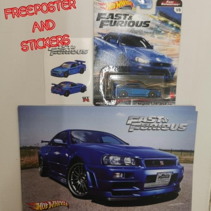 Hot Wheels Fast and Furious SUPERSTARS Nissan Skyline GTR BNR34 R34