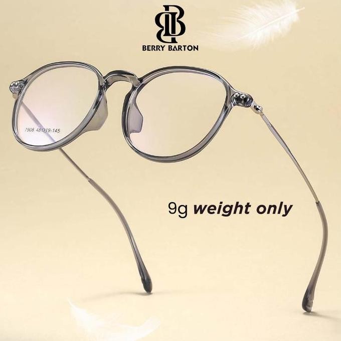 Kacamata Frame Geometric Fashion Blueray Photocromic Berrybarton 7908