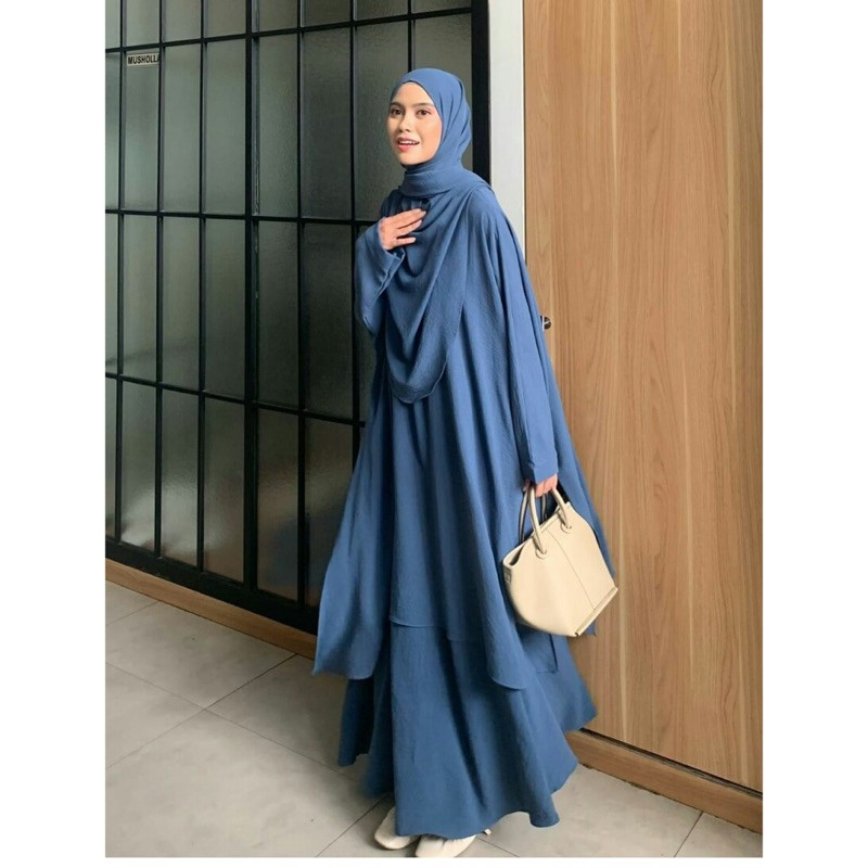 Disc Naila Set Rok Kaftan Tunik Abaya Jumbo Crinckle Airflow / Set Rok Kaftan Tunik Abaya Crinckle