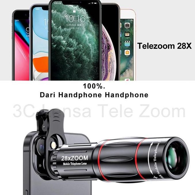 APEXEL Lensa 28X Lensa Tele Zoom HP Lens Kamera TeleZoom lensa apexel 18x25 Universal 18X Handphone 